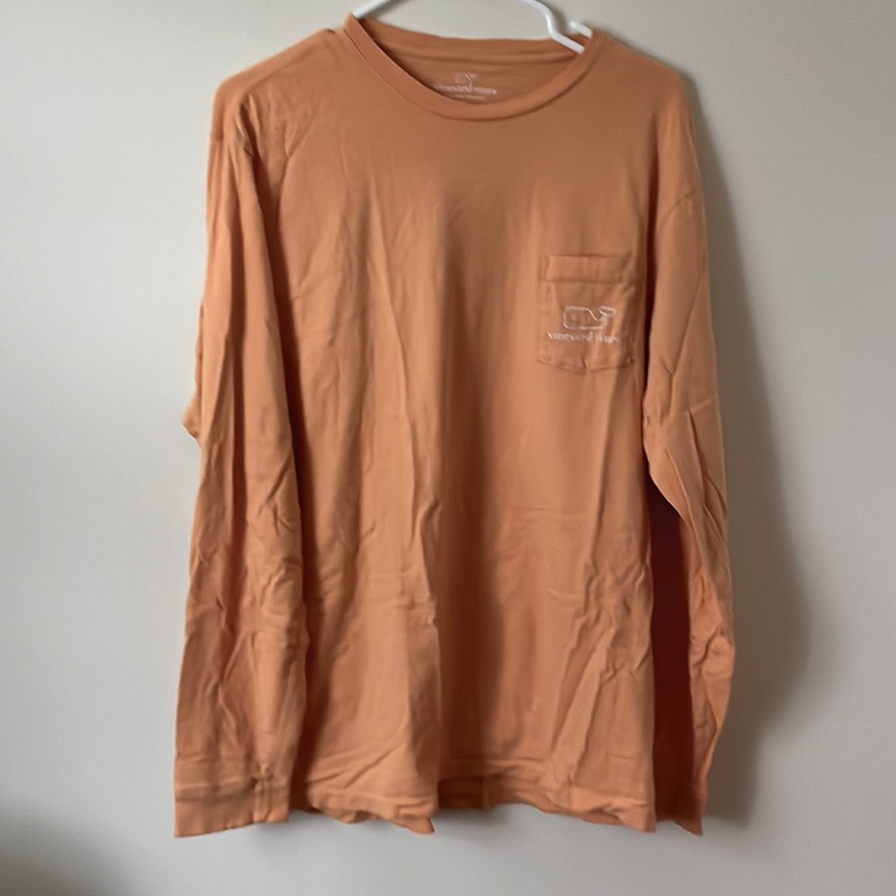 Vineyard Vines long sleeve tshirt size L light orange